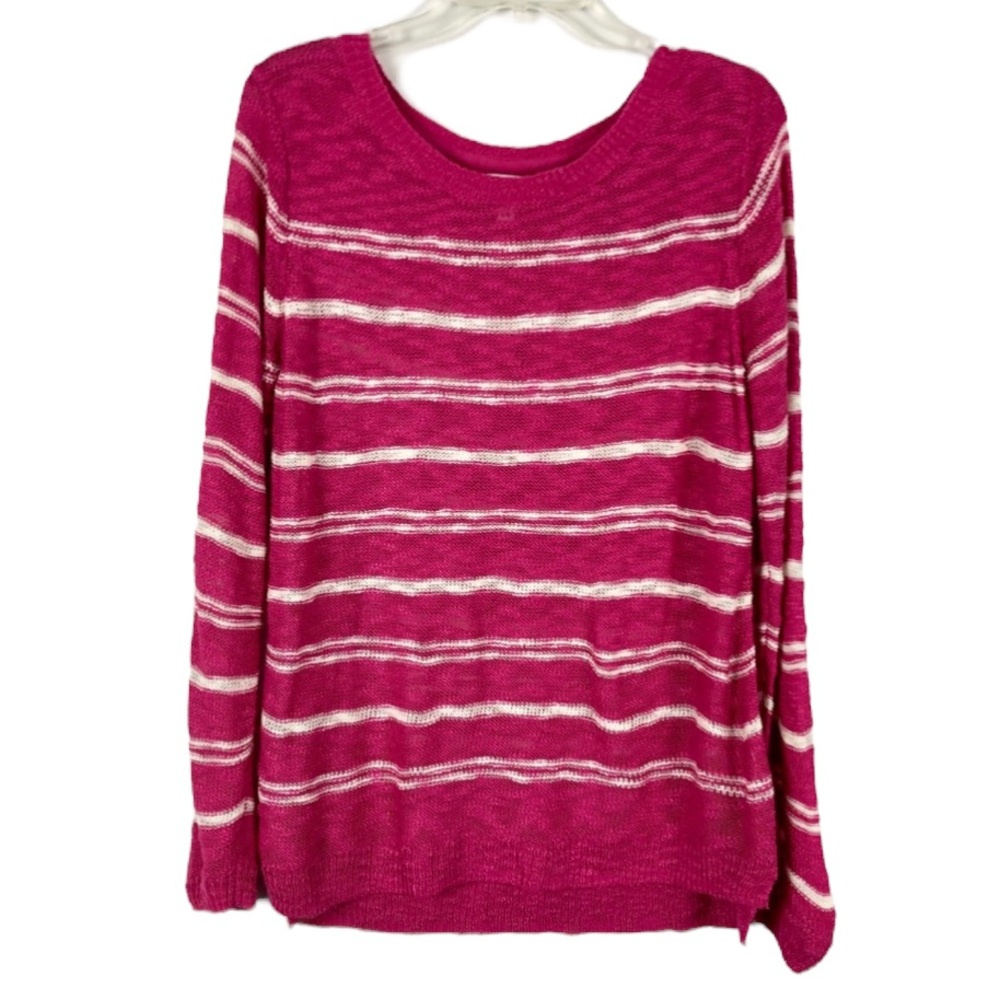 Bongo Pink & White Striped Lightweight Sweater